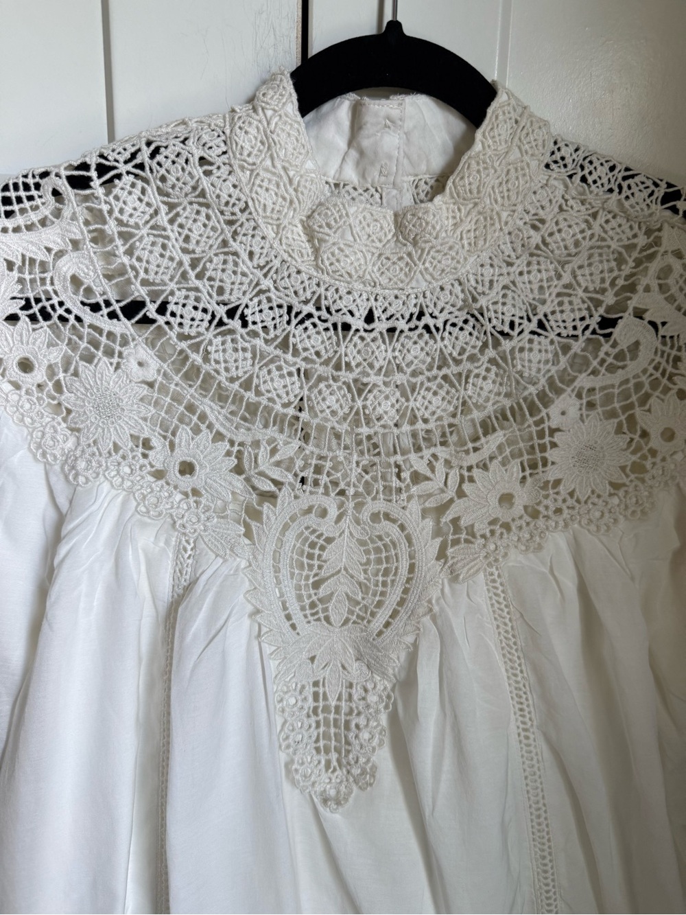 NWOT By Anthropologie High-Neck Lace Tunic Mini Dress with delicate lace overlay - Picture 5 of 11